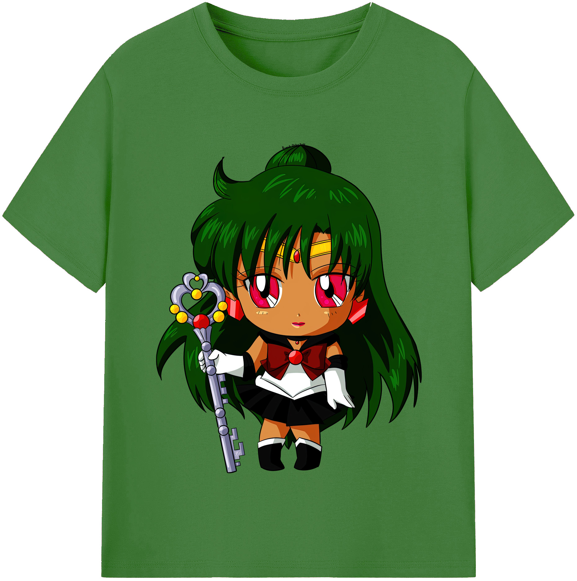 （画像用） 美少女戦士セーラームーン 冥王せつな Sailor Moon Meiou Setsuna レディースカジュアルプリントTシャツ（綿100％）